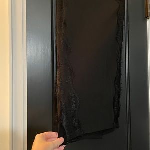 Black Bodycon Skirt with sheer/lace sides
